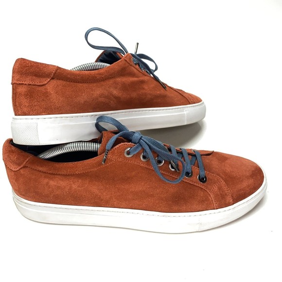 Andrea Zori  Mens US 12 EU 45 Salmon Orange Red Italy Suede Sneaker Shoes 19212 - Picture 1 of 9